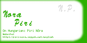 nora piri business card